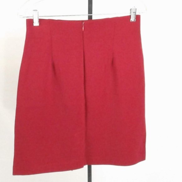 Dark Red Straight Skirt - Picture 3 of 5